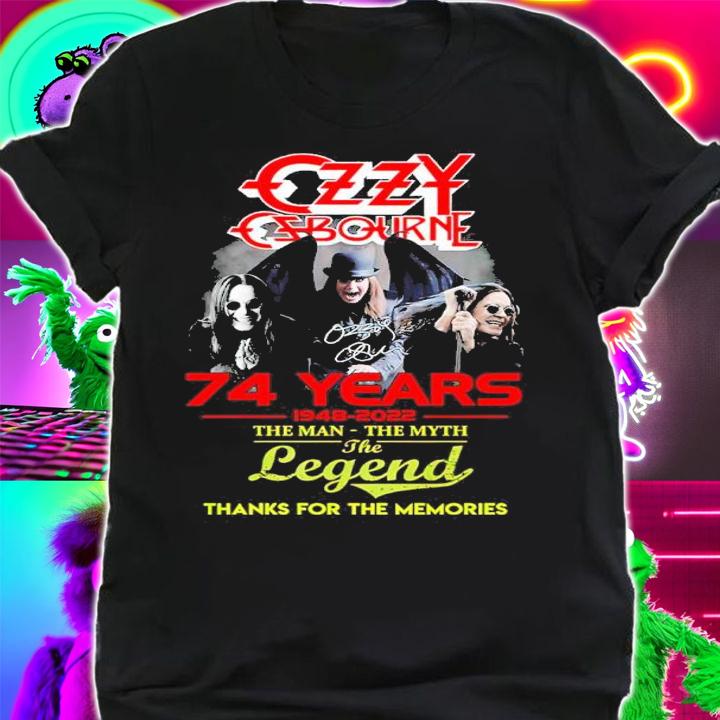 Ozzy Osbourne 74 Years 1948-2022 The Man The Myth The Legend Signatures Thank You For The Memories Shirt t-shirt shirt