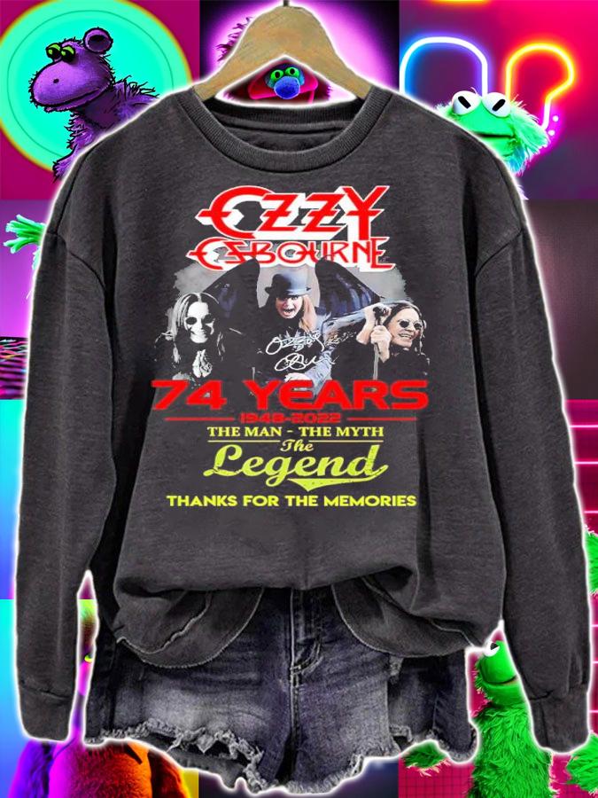 Ozzy Osbourne 74 Years 1948-2022 The Man The Myth The Legend Signatures Thank You For The Memories Shirt t-shirt sweatshirt