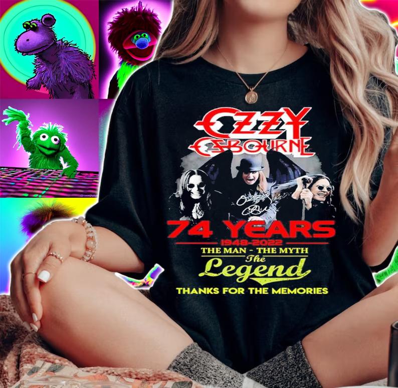 Ozzy Osbourne 74 Years 1948-2022 The Man The Myth The Legend Signatures Thank You For The Memories Shirt t-shirt woman shirt