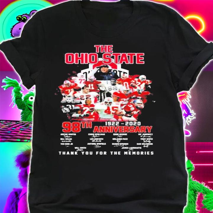 The Ohio State 9th 1922-2020 Anniversary Signatures Thank You For The Memories Shirt t-shirt