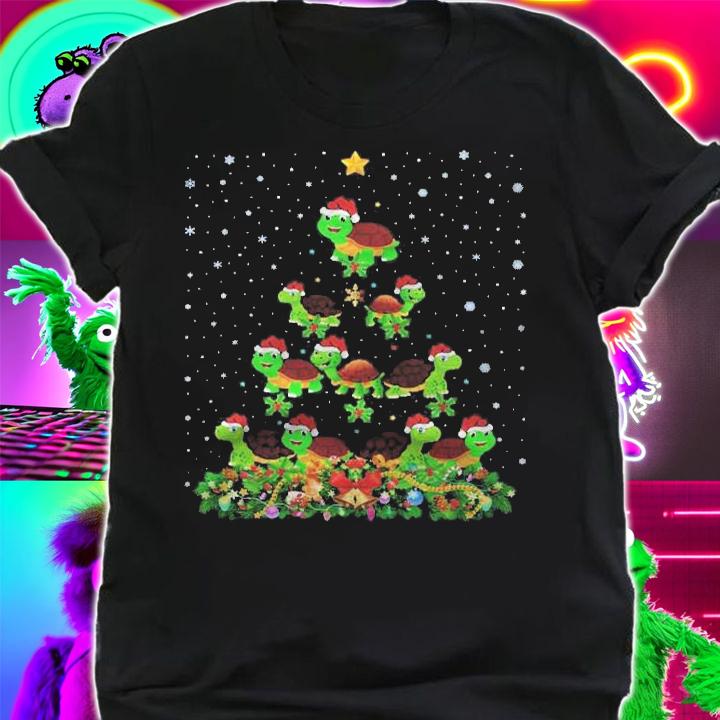 Tortoise Xmas Tree Gift Santa Hat Tortoise Christmas Shirt t-shirt