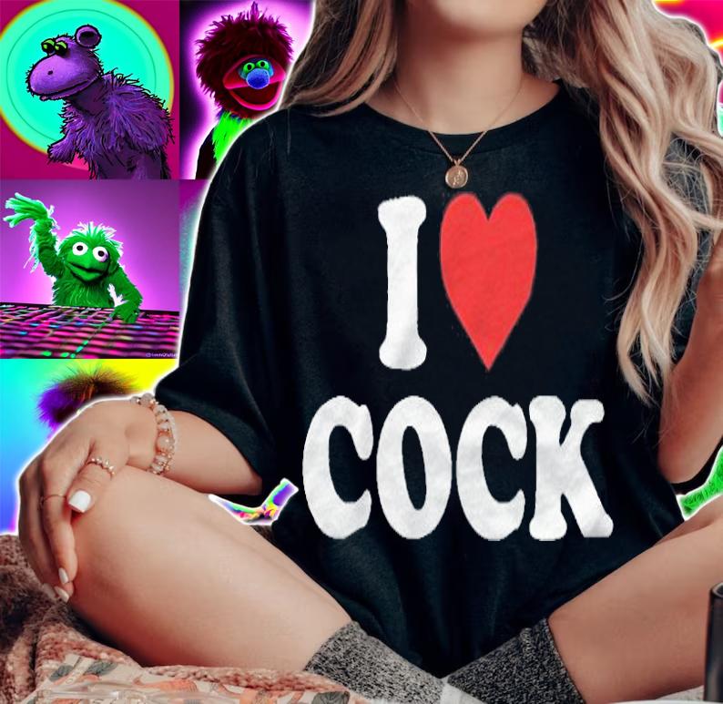 I love Cock heart logo T-shirt t-shirt woman shirt