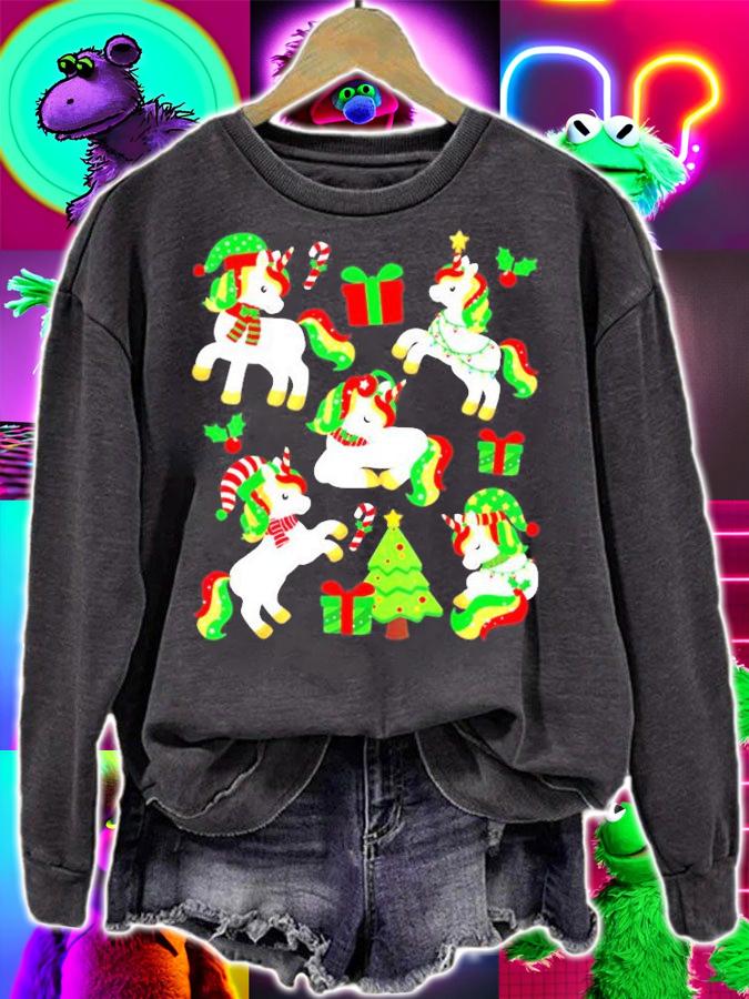 Super Cute Christmas Unicorns Men Women Kids Gift T-Shirt t-shirt