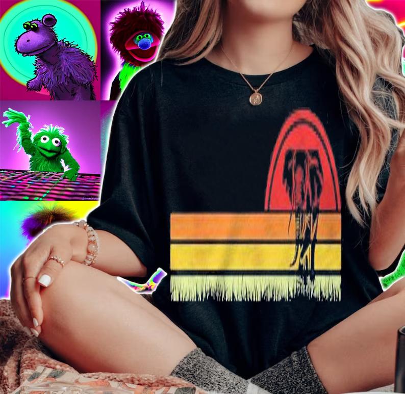 Vintage Retro Cute Elephant Animal T-shirt t-shirt