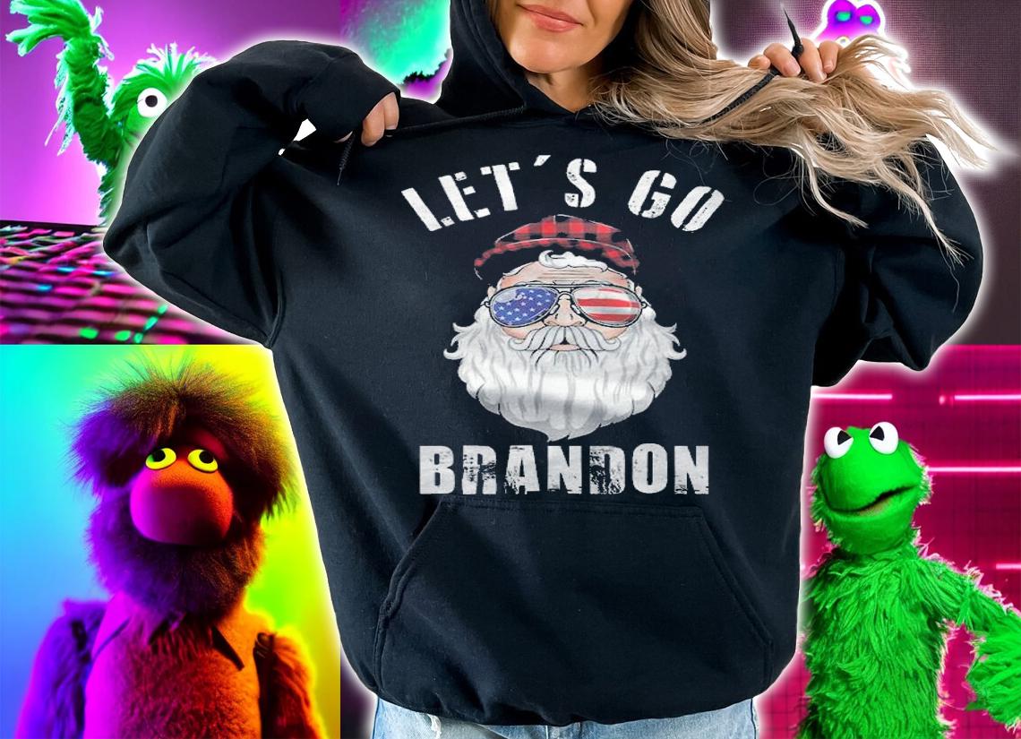 Let's Go Brandon Christmas Funny Merry Christmas Santa Claus Sunglasses T-Shirt t-shirt hoodie