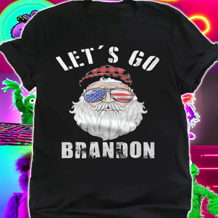 Let's Go Brandon Christmas Funny Merry Christmas Santa Claus Sunglasses T-Shirt t-shirt shirt