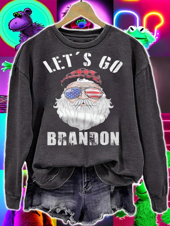 Let's Go Brandon Christmas Funny Merry Christmas Santa Claus Sunglasses T-Shirt t-shirt sweatshirt
