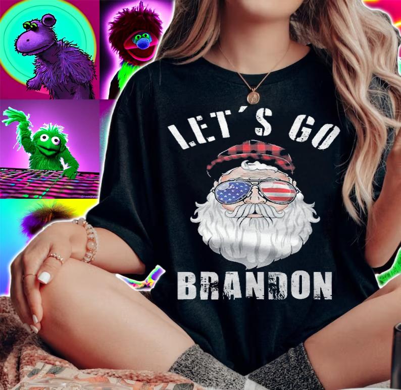 Let's Go Brandon Christmas Funny Merry Christmas Santa Claus Sunglasses T-Shirt t-shirt woman shirt