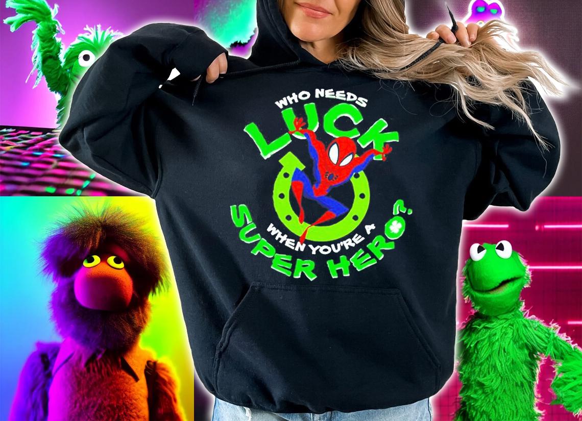 Marvel SpiderMan Who Needs Luck St Patricks Day T-Shirt t-shirt hoodie