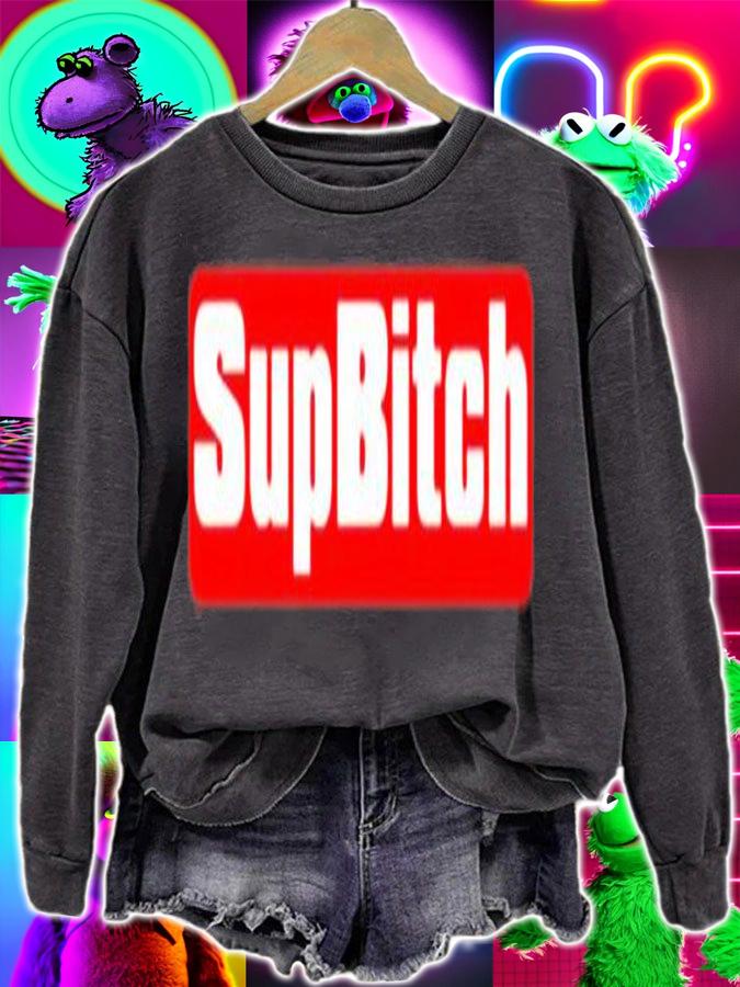Mens Supbitch Funny Memes Red Box Logo T-Shirt t-shirt sweatshirt