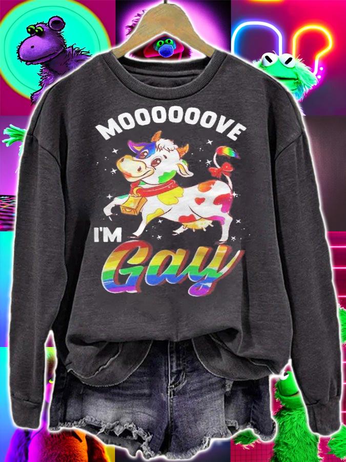 Move Im Gay Cow Funny Lgbt Lesbian Gay Pride Shirt t-shirt sweatshirt