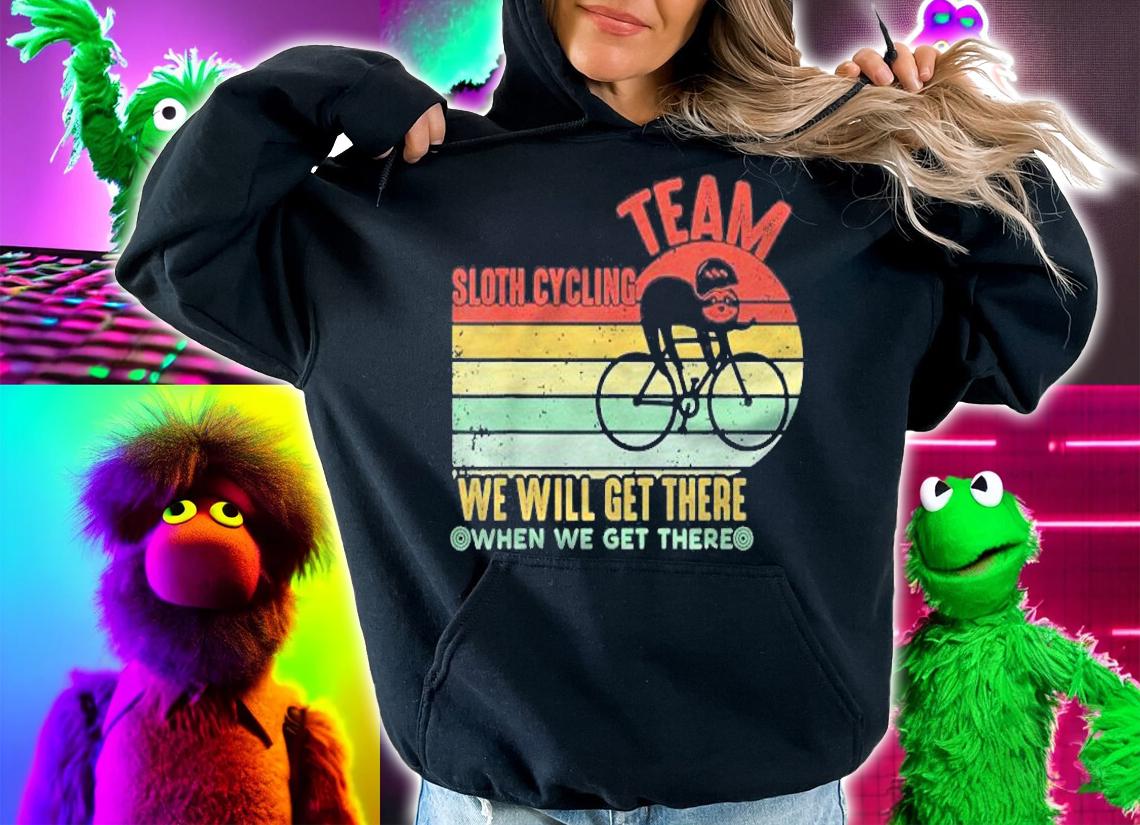Retro Vintage Sloth Cycling Team Funny Lazy Sloth On A Bike Shirt t-shirt hoodie
