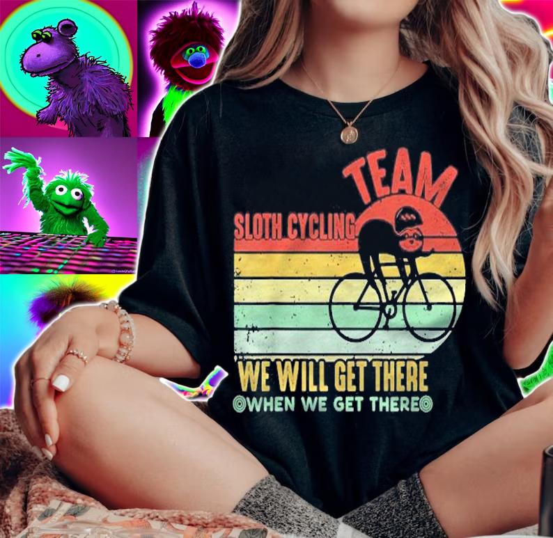 Retro Vintage Sloth Cycling Team Funny Lazy Sloth On A Bike Shirt t-shirt woman shirt
