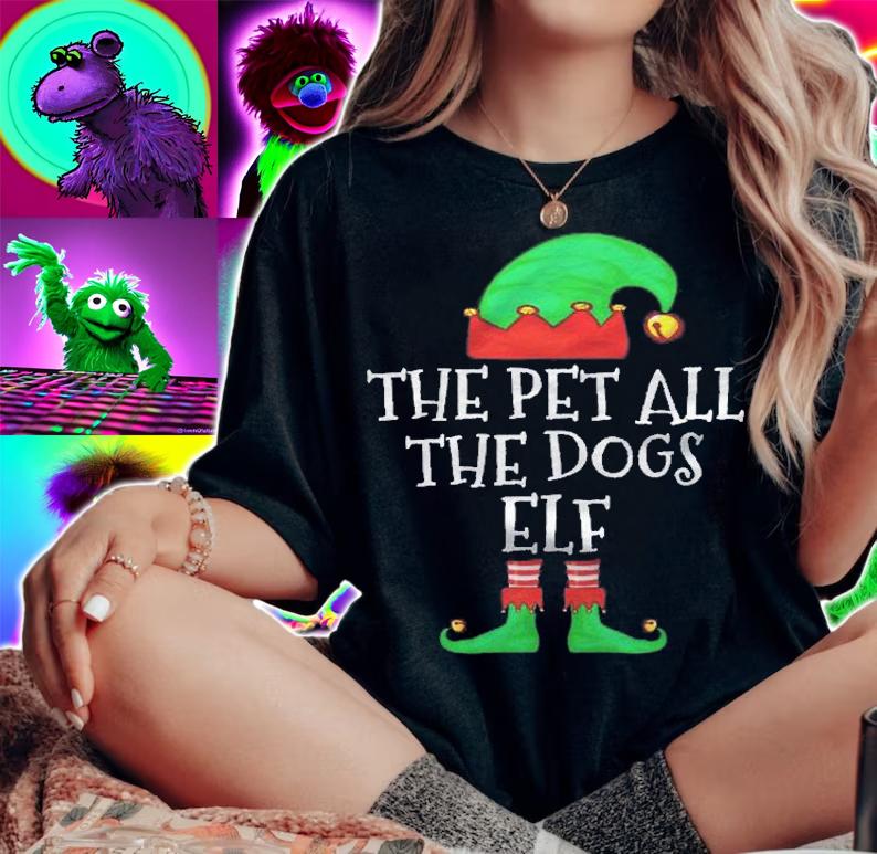 The Pet All The Dogs Elf Shirt Matching Family Elf Pajama Shirt t-shirt