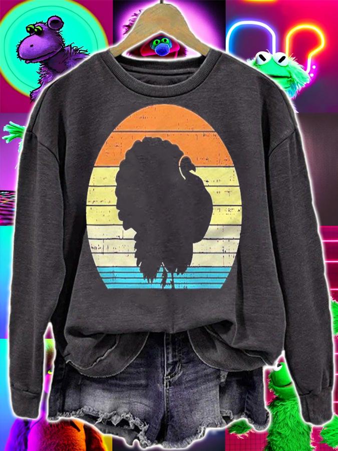 Turkey Day Sunset Retro Thanksgiving Fall Men Women Gift Shirt t-shirt sweatshirt
