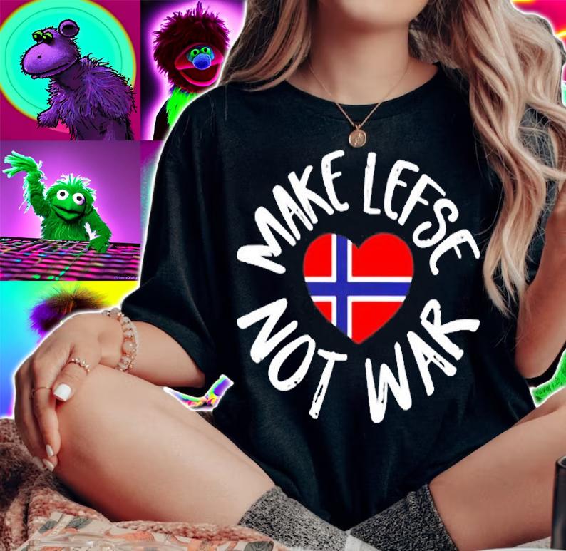 Womens Lefse Shirt Gift Norwegian Flag Heart Make Lefse Not War T-Shirt t-shirt woman shirt