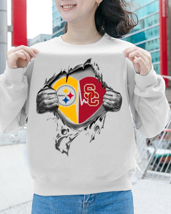 Blood Inside Me Pittsburgh Steelers And USC Trojans t-shirt