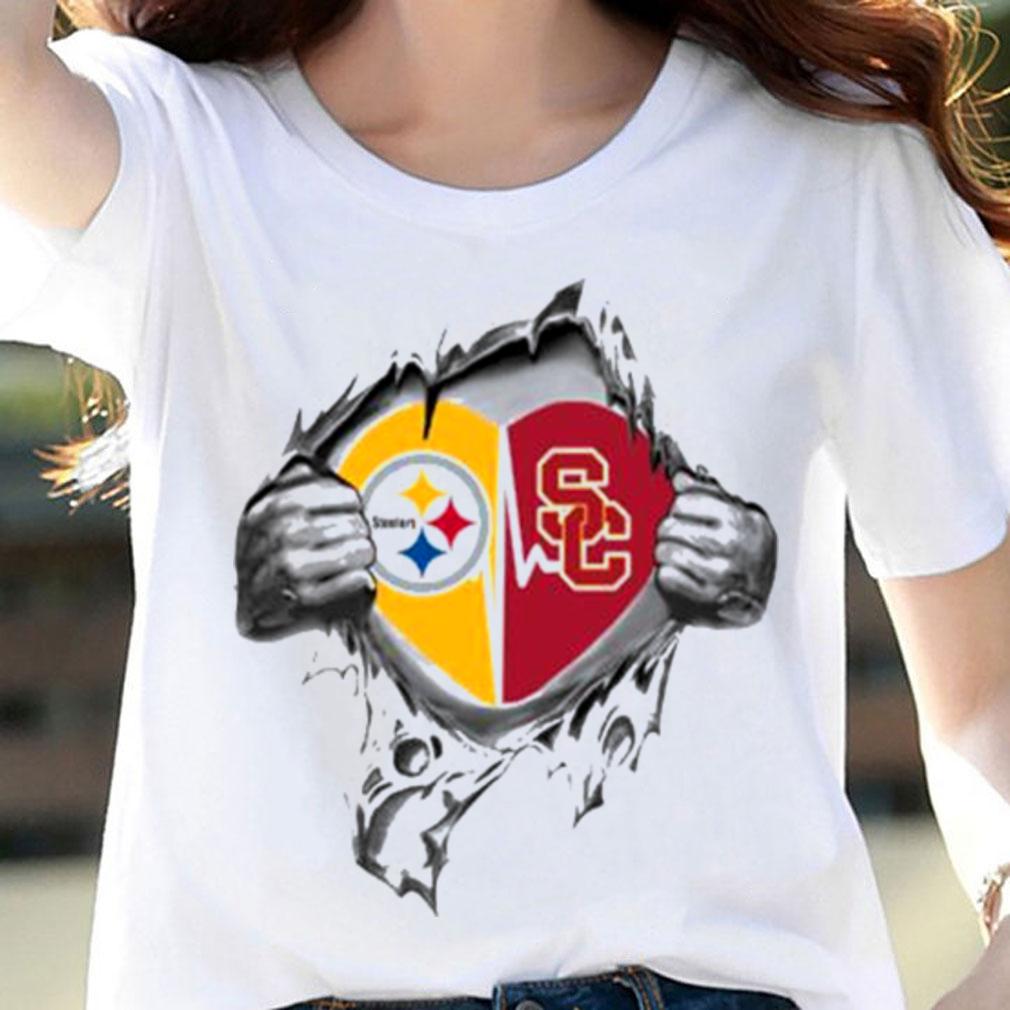 Blood Inside Me Pittsburgh Steelers And USC Trojans t-shirt