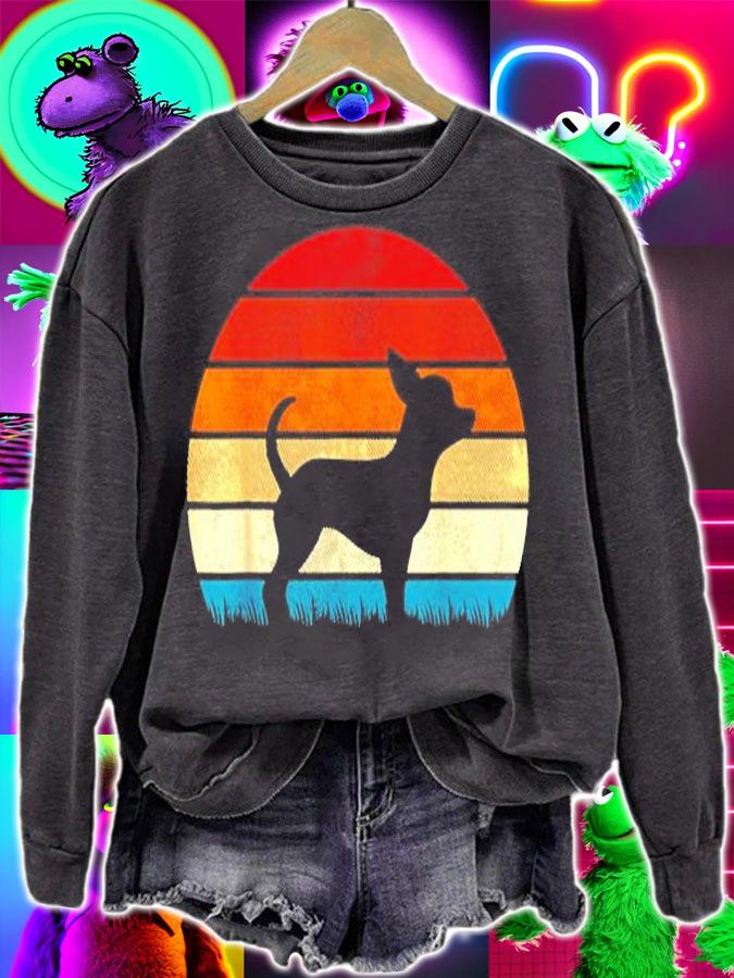 Chihuahua Dog Tee Retro Vintage Chihuahua Gift T-Shirt t-shirt sweatshirt