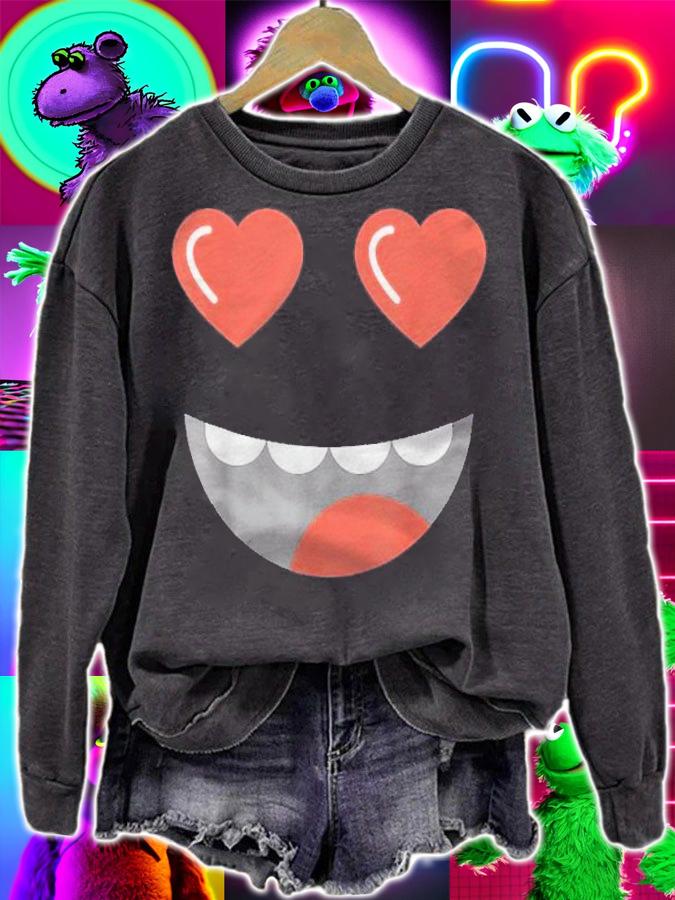 Halloween Emoticon Heart Eyes Face Group Costume Shirt t-shirt sweatshirt