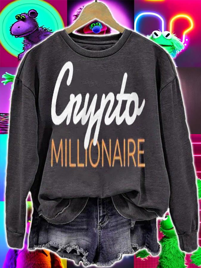 Crypto Millionaire Cryptocurrency Digital Investor Bitcoin Shirt sweatshirt