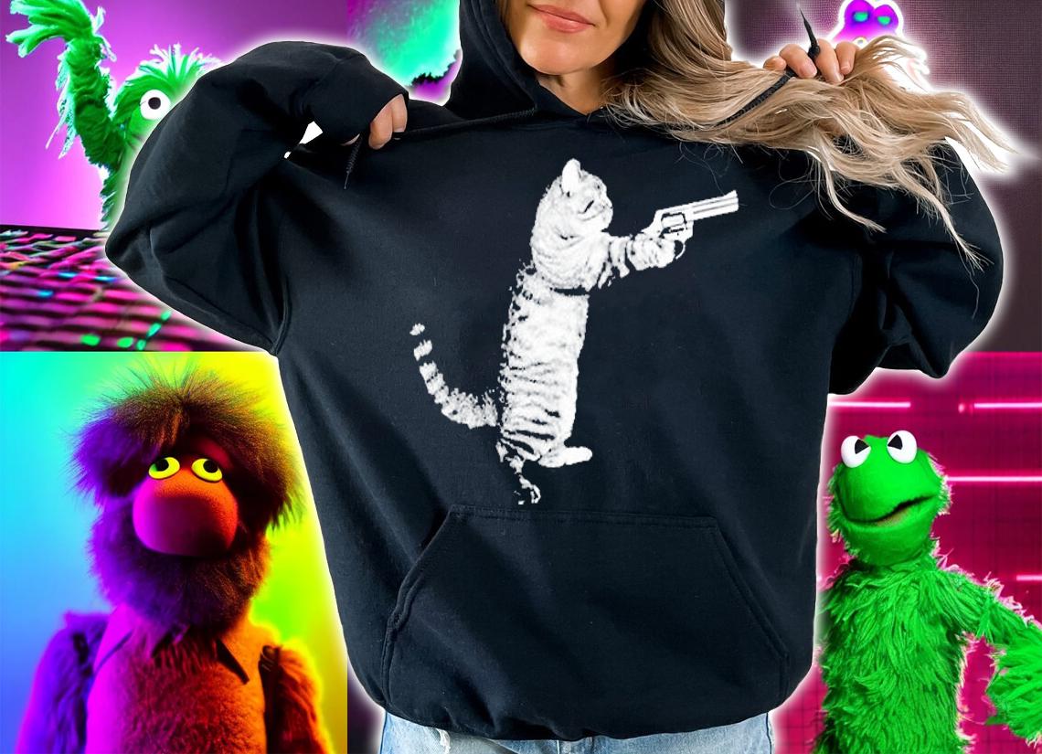 Gun Kitty Funny Cat T-Shirt