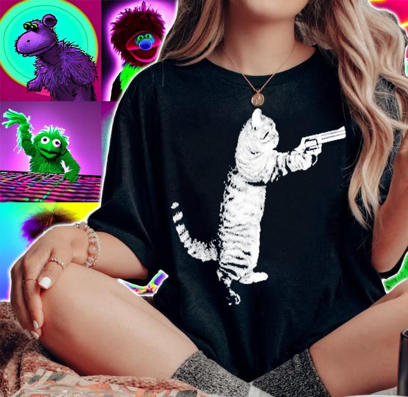 Gun Kitty Funny Cat T-Shirt