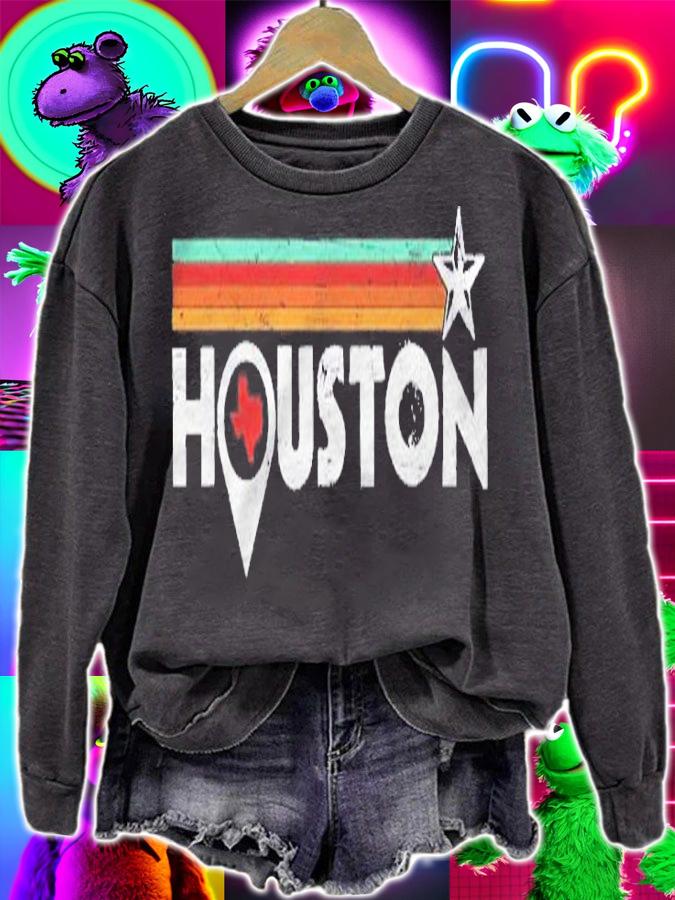 Houston Texas Strong Vintage Stripes Cool Gift Shirt sweatshirt
