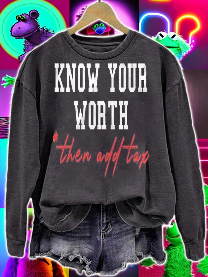 Know Your Worth Then Add Tax Humor Business Gift Accountant Shirt