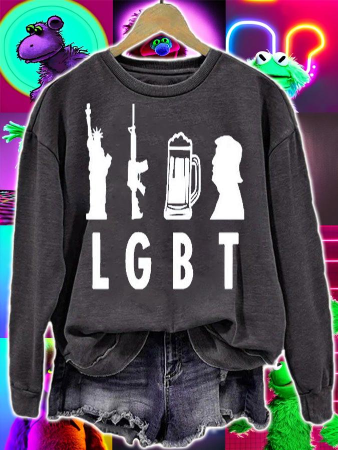 Lgbt Liberty Guns Beer And Trump T-Shirt sweatshirt