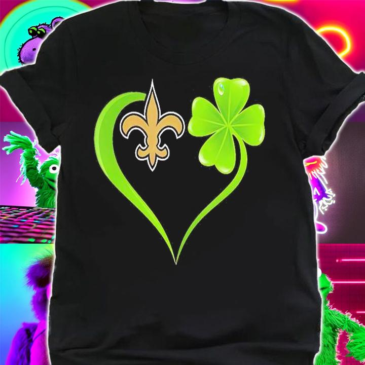 New Orleans Saints Shamrock Heart St Patrick's Day T-Shirt shirt