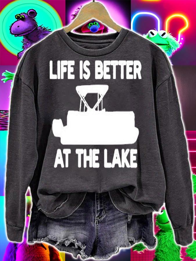 Pontoon Boat Lake Boating Life Is Better T-Shirt