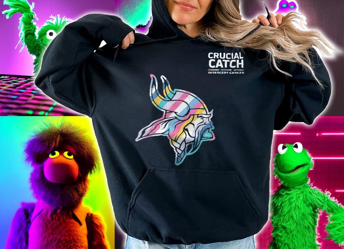 Minnesota Vikings football team crucial catch intercept cancer T-shirt hoodie