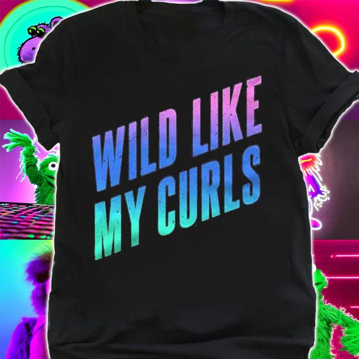 Wild Like My Curls Cute Curly Hair Quote Blue & Purple T-shirt shirt