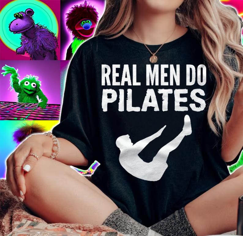 Fitness Workout Gym Real Men Do Pilates Funny Shirt