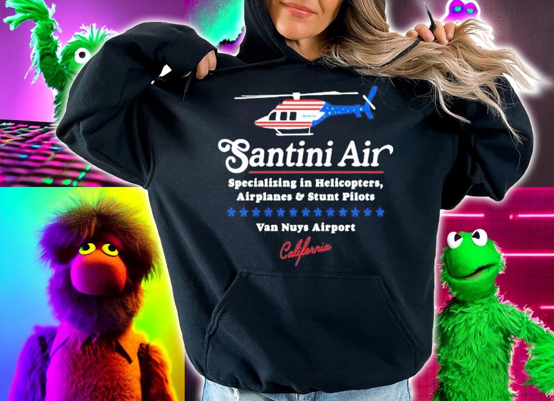 Santini Air Specializing In Helicopters Airplanes And Stunt Pilots Van Nuys Airport Shirt