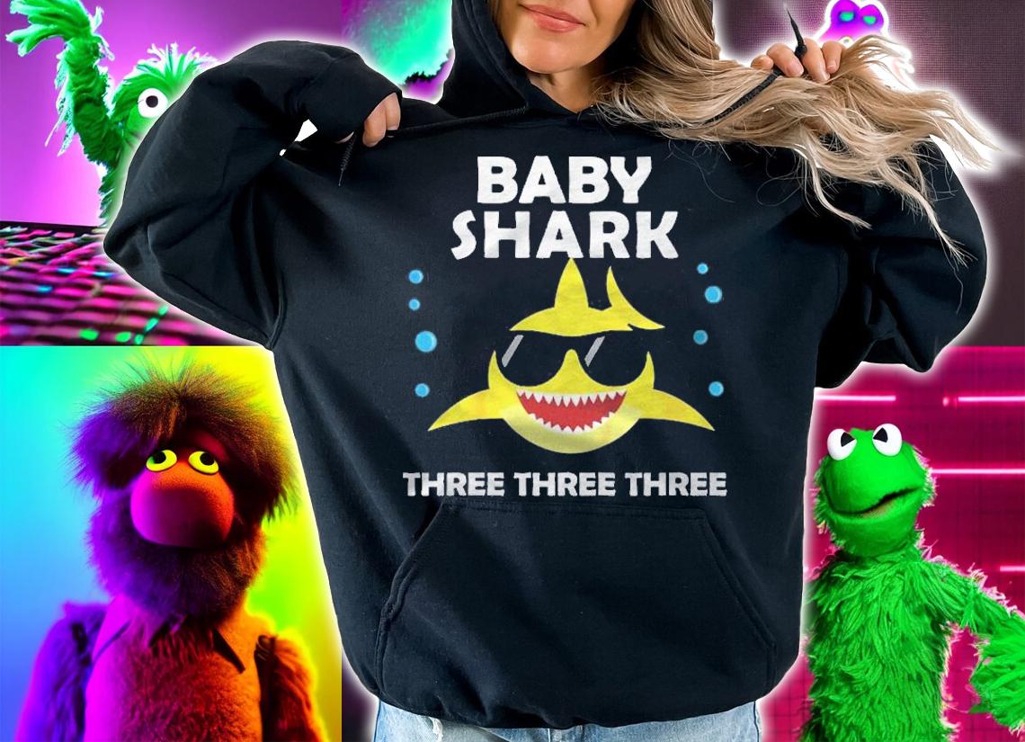 Kids Baby Shark Three 3Rd Birthday Party Matching Gifts For Kids Shirt hoodie