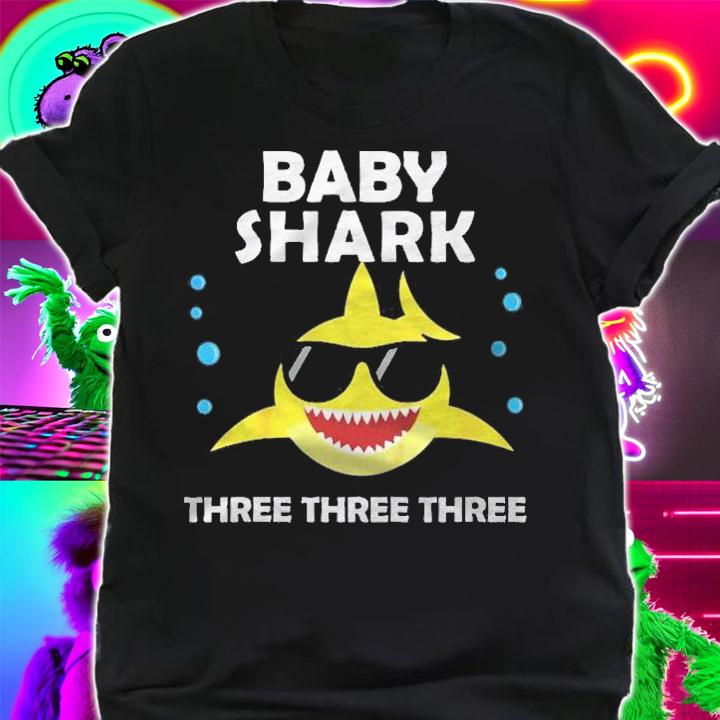Kids Baby Shark Three 3Rd Birthday Party Matching Gifts For Kids Shirt shirt