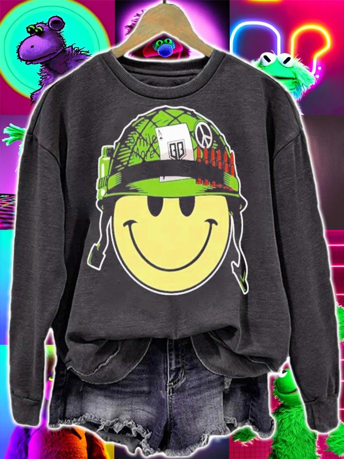 Smile More Smiley Bunker Branding Shirt sweatshirt