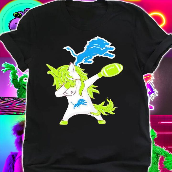 Detroit Lions Unicorn Dabbing St Patrick's Day T-Shirt shirt