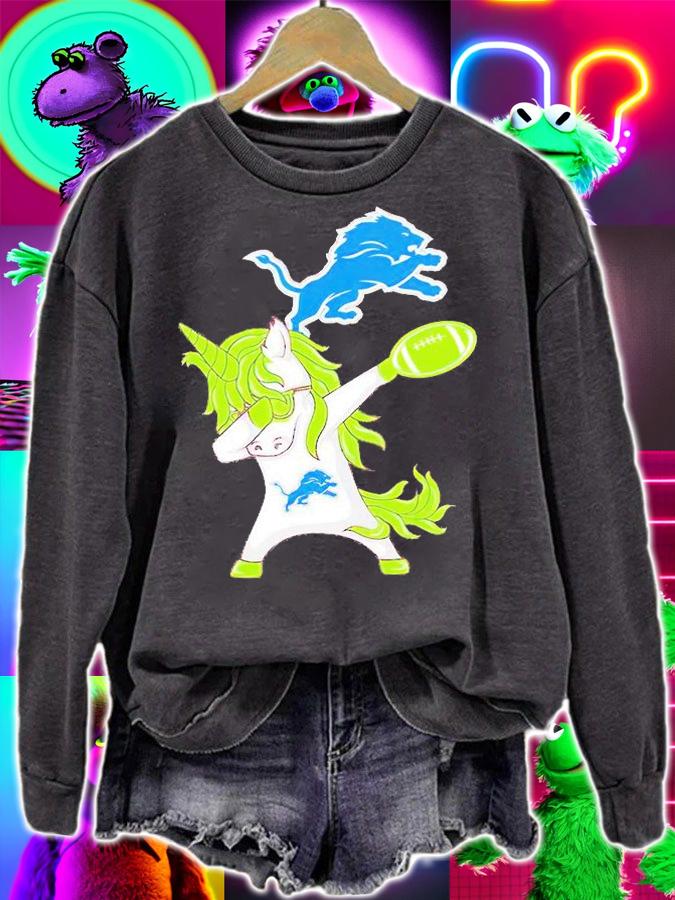 Detroit Lions Unicorn Dabbing St Patrick's Day T-Shirt sweatshirt