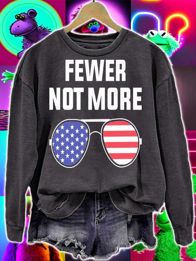 Fewer Not More Sunglasses USA Flag T-Shirt