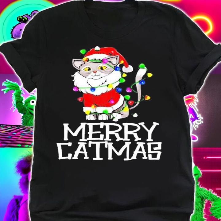 Funny Meowy Catmas Tee Shirt Merry Christmas Cat Lover Gifts T-Shirt shirt