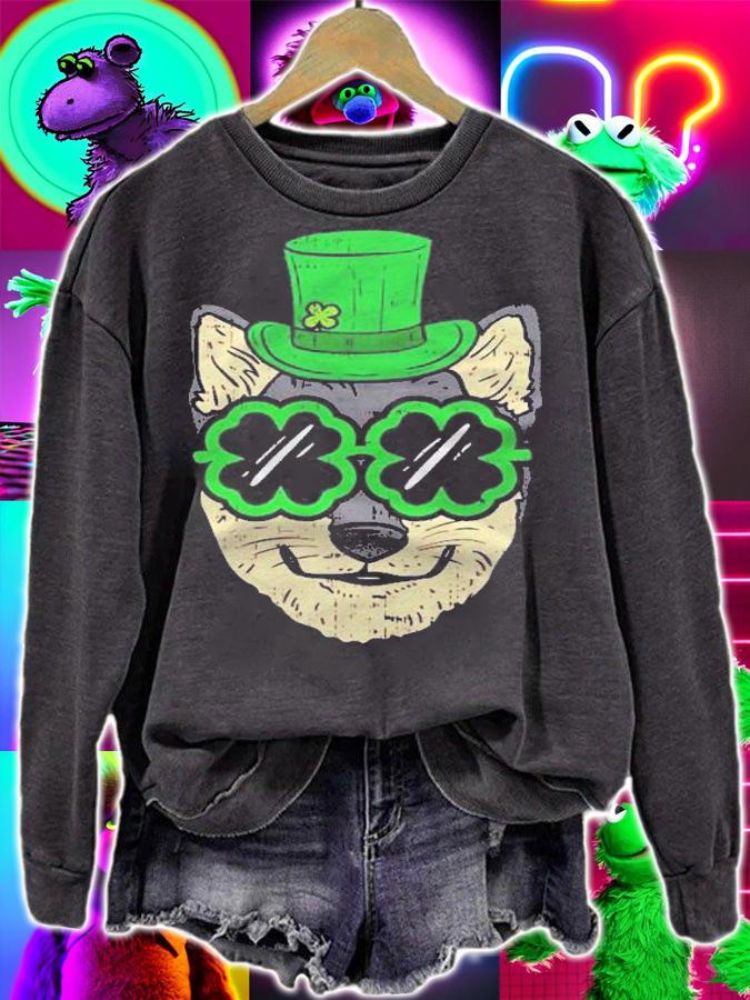 Irish Black Tan Shiba Inu Akita Dog St Patricks Day Gift shirt sweatshirt