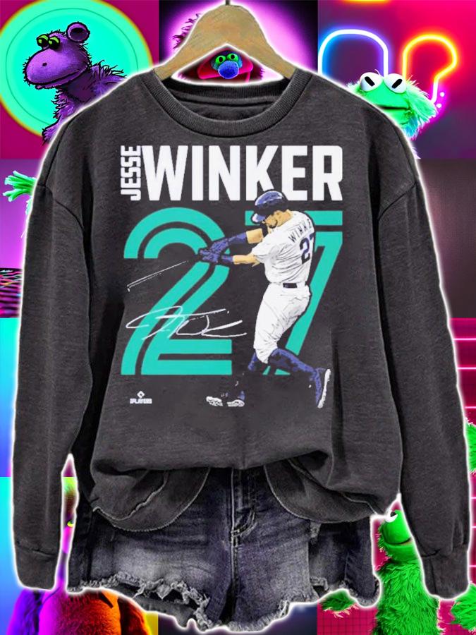 Jesse Winker Seattle Inline Baseball Signatures Shirt