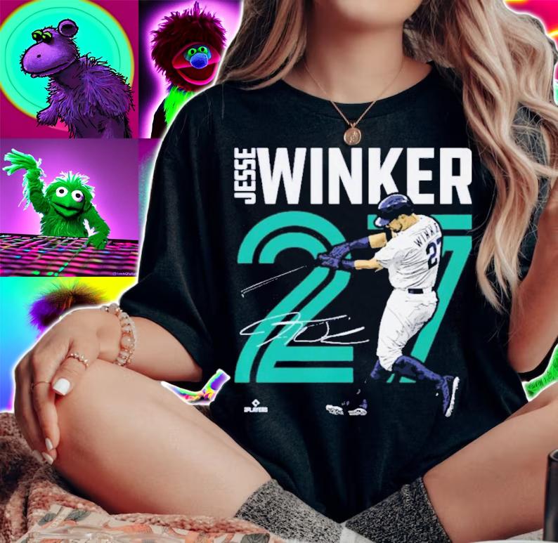 Jesse Winker Seattle Inline Baseball Signatures Shirt