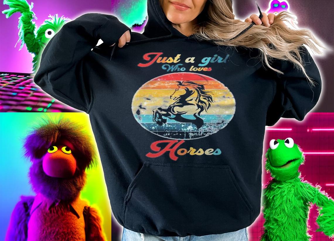 Just A Girl Who Loves Horses Horse Riding Vintage Shirt