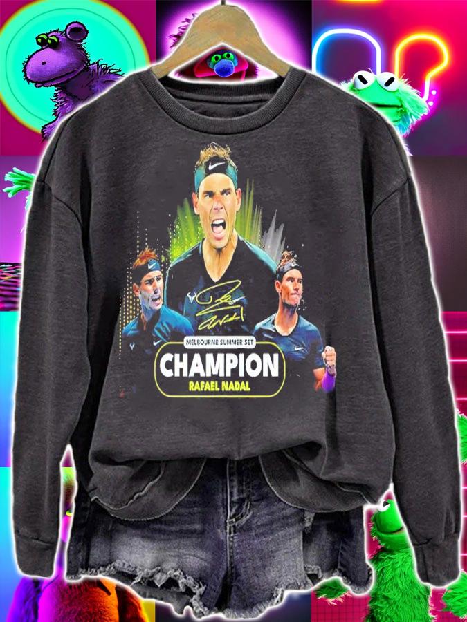 Melbourne Summer Set Champion Rafael Nadal Signatures Shirt sweatshirt