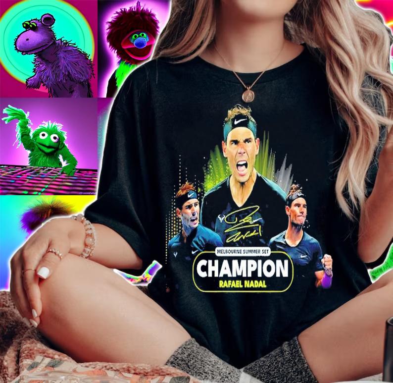 Melbourne Summer Set Champion Rafael Nadal Signatures Shirt woman shirt