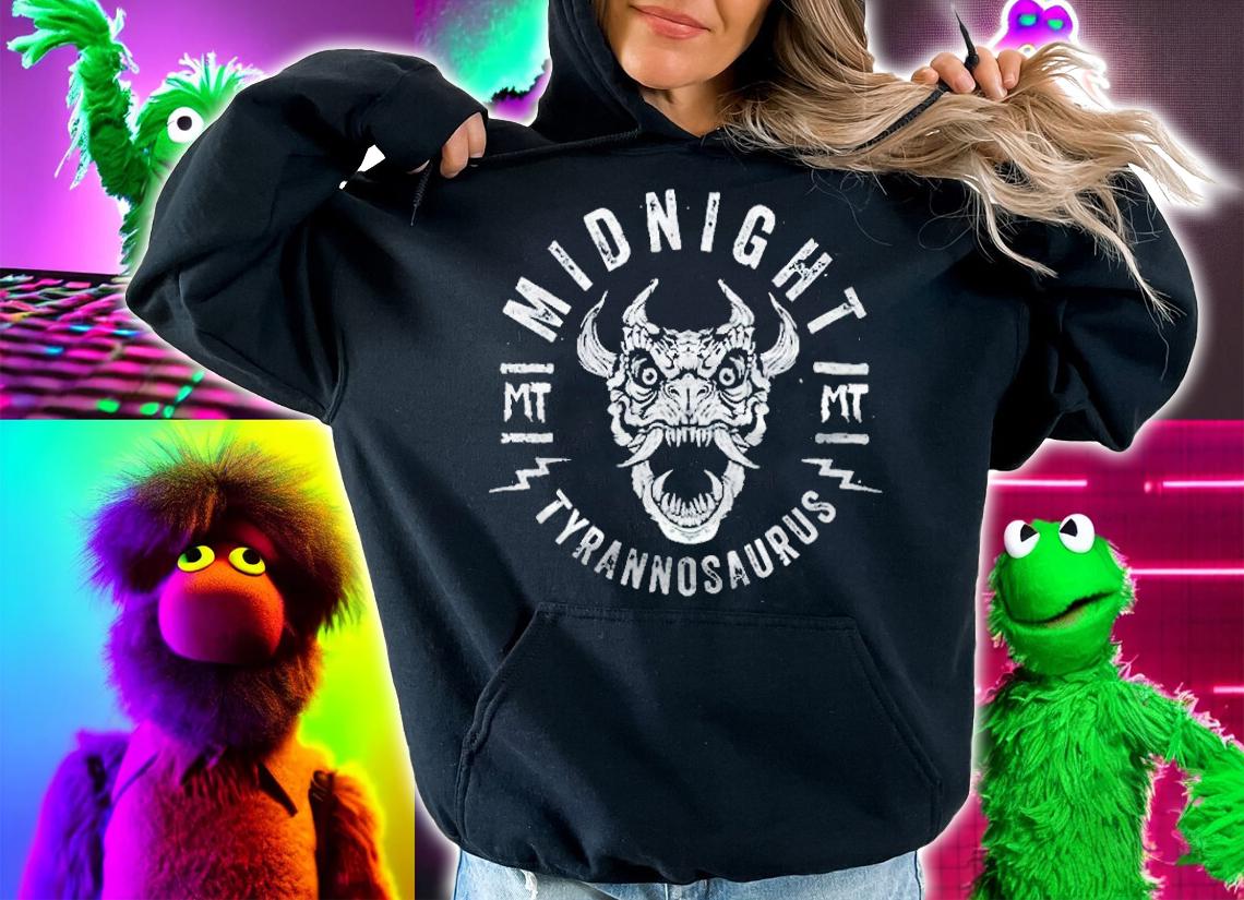 Midnight Tyrannosaurus logo T-shirt hoodie